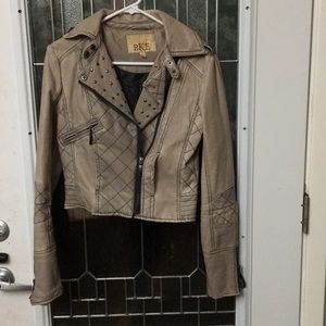 Studded faux leather jacket